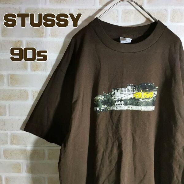 STUSSY ステューシー 90s Tシャツ 半袖 ブラウン USA製
