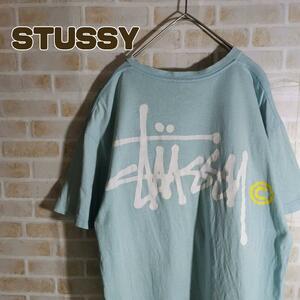 STUSSY ステューシー Tシャツ 半袖 ライトブルー ショーンフォント