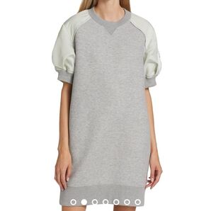 新品 Sacai スポンジ スウェット MA-1 ワンピース 半袖 サイズ3 グレー