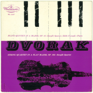 米Westminster WL5337　ドヴォルザーク「ピアノ五重奏曲第2番」　ファルナディ　バリリ四重奏団