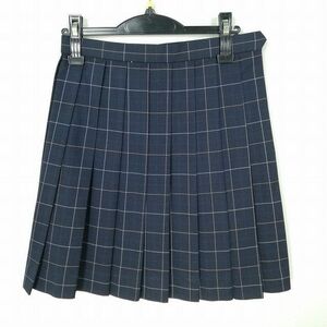 1円 スクールスカート 冬物 w69-丈49 チェック 東京千歳丘高校 プリーツ 学生服 制服 女子 中古 IN7719