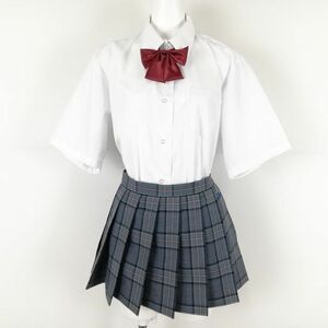 1 иен блуза микро мини-юбка лента верх и низ 3 позиций комплект 160B большой размер очень большой лето предмет женщина школьная форма средний . средняя школа белый б/у разряд C NA7757