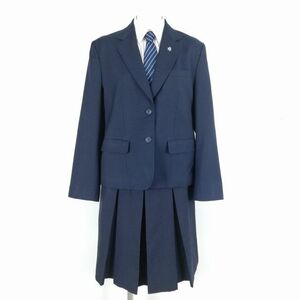 1 иен блейзер юбка галстук верх и низ 4 позиций комплект большой размер зима предмет женщина школьная форма Saitama .. учебное заведение обобщенный средняя школа темно-синий форма б/у разряд C NA7294
