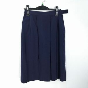 1 jpy school skirt summer thing w66- height 61 navy blue middle . high school pleat school uniform uniform woman used HK8478