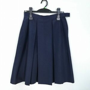 1 jpy school skirt summer thing w66- height 55 navy blue middle . high school pleat school uniform uniform woman used HK8489