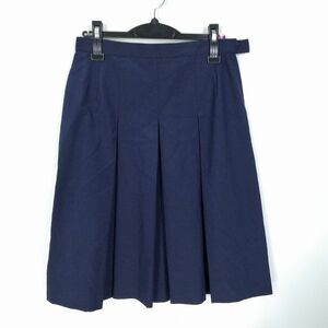 1 jpy school skirt large size summer thing w72- height 59 navy blue middle . high school pleat school uniform uniform woman used HK8498