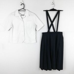 1 jpy sailor suit skirt top and bottom 2 point set LL large size summer thing woman school uniform middle . high school white uniform used rank C NA8078