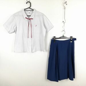 1 jpy blouse skirt top and bottom 3 point set 150B large size extra-large summer thing woman school uniform Kanagawa Sagamihara middle etc. education . white uniform used rank :C NA3020