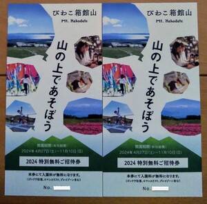 びわこ箱館山　2024 特別無料ご招待券　2枚　無料招待券 その２