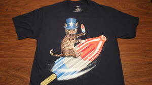 【北米仕様】Celebrate CAT アイスクリーム アメリカの猫系TシャツサイズS 紺 コットンUSDM高速有鉛JDM世田谷ベースヘラフラスタンス