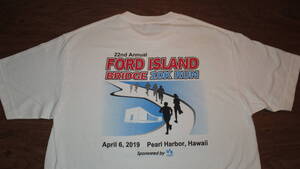 【HAWAII】MWR PEARL HARBOR ハワイ真珠湾フォードアイランドブリッジマラソン 参加記念TシャツサイズL ホノルル USAF US NAVY