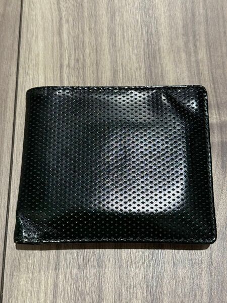 財布 二つ折り 小銭入れあり ダイヤパンチ 牛革 レザー 本革