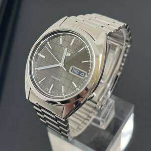 SEIKO セイコー 5 ファイブ 7S26-3040 AT 自動巻き AUTOMATIC 黒文字盤 シルバー デイデイト メンズ 腕時計 中古品 【7221】