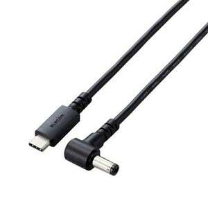 [ упаковка нет ] Elecom Note PC для зарядка кабель (USB Type-C/DC5.5mm коннектор /60W) 2m DC-PDF20BK черный 