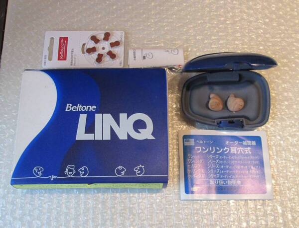 ☆ Beltone/ベルトーン 耳穴型補聴器 ワンリンク耳穴式 ☆ ケース、箱、電池(PR41)付き 即決送料込み。☆両耳