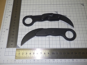 折り畳み ナイフ 模造刀 ブラック 2個セット (D4) フォールディングナイフ