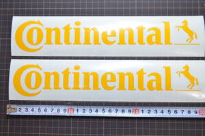 Continental コンチネンタルタイヤ　カッティングステッカー　Lサイズ　オレンジ2枚