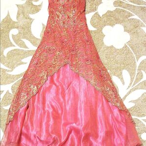 cicci ピンクゴールドのロングドレス 舞台 演奏会 M相当