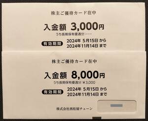 11,000円分 西松屋 株主優待券 2024.11.14期限 最新 送料無料 匿名配送 西松屋チェーン