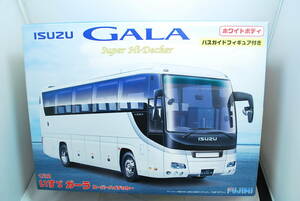 ^ rare! unopened Fujimi 1/32 Isuzu ( Isuzu ) GALA (ga-la) super High Decker white body bus guide figure attaching ^