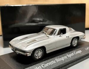 1円 スタート ミニチャンプス 1/43 Chevrolet Corvette Stingray Sport Coupe 1963 コルベット スティングレイ スポーツ クーペ シルバー