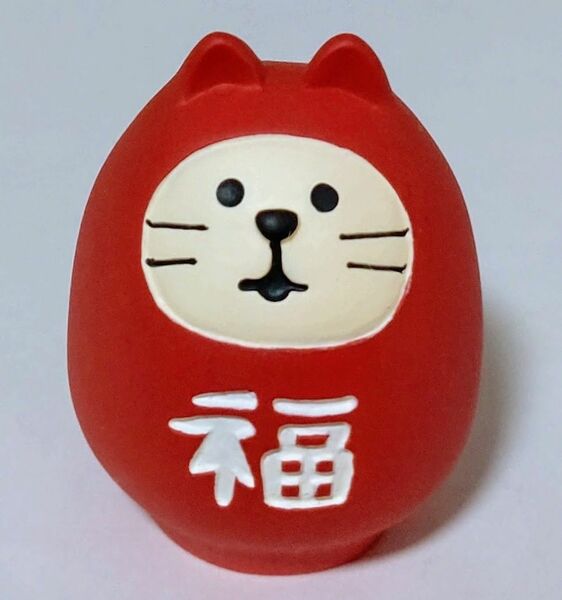 ⑥ デコレ コンコンブル concombre 福猫だるま 紅 ZCB-40785 年中飾れる開運グッズ ミニチュア DECOLE