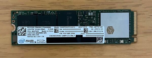 SSD NVMe PCIe 512GB intel