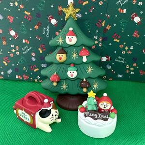 デコレ　コンコンブル　文鳥クリスマスケーキ＆ケーキ箱つっこみ猫＆クリスマスケーキ