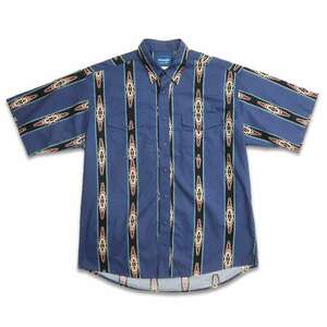 古着 ～90年代 ラングラー Wrangler ウエスタンシャツ 半袖シャツ ネイティブ柄 表記：-　gd402707n w40526
