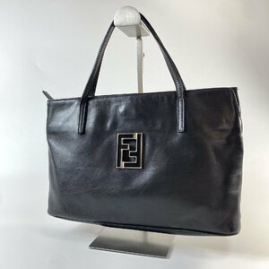 フェンディ FENDI レディース FF　レザー　トートバッグ ブラック