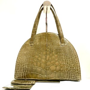 1 иен старт крокодил сияющий ручная сумочка wani кожа зеркало кошелек для мелочи . имеется 