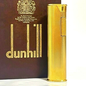 １円スタート dunhill ダンヒル ライター ガスライター スリム ローラー ゴールド 喫煙具