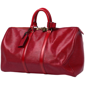  Louis * Vuitton Louis Vuitton ключ poru45 ручная сумочка путешествие командировка бизнес сумка "Boston bag" epi rouge ( красный ) M5906E б/у 