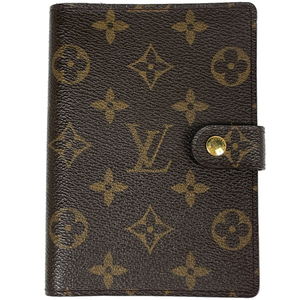 ルイ・ヴィトン Louis Vuitton アジェンダ PM 手帳カバー システム手帳 ビジネス モノグラム ブラウン R20005 レディース 中古