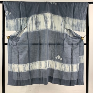  man underskirt length 138cm sleeve length 66.5cm M pongee ground step . geometrical pattern aperture stop blue grey silk preeminence goods [ used ]