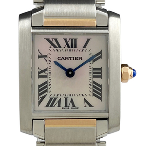 カルティエ CARTIER タンクフランセーズ SM W51027Q4 腕時計 SS PG クォーツ ピンク レディース 【中古】