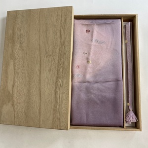 和装セット 優品 お買い得2点セット(帯締め 帯揚げ) 桜 刺繍 金通し 薄紫 正絹 和装小物 【中古】