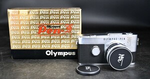 NY6-17【ジャンク品】OLYMPUS-PEN F　オリンパス　フィルムカメラ　一眼レフ　カメラ　レンズ　F.Zuiko Auto-S 1：1.8　動作未確認　中古品