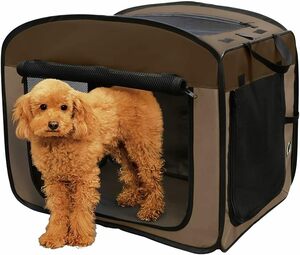  Iris o-yama dog cat cage folding outdoor disaster prevention Brown for small dog width 67× depth 45.5× height 56cm