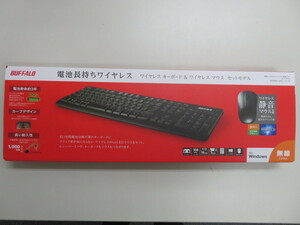 【新品】BUFFALO製 USB 無線キーボード＆マウスセット BSKBW125SBK