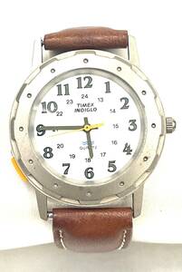 【B】【11686】☆★TIMEX　タイメックス　INDIGLO　インディグロ　376　MA CELL　3針　レザーベルト　不動　腕時計　現状品★☆