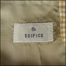EDIFICE エディフィス チェックジャケット　ロロピアーナ　白×黄色　ウール　シルク　リネン_画像5