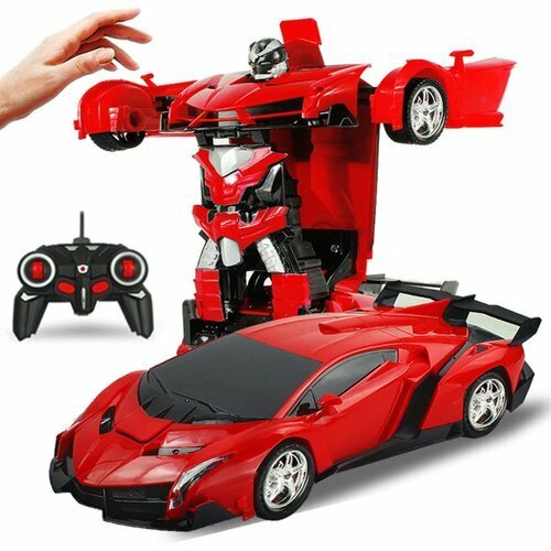 ラジコンカー RCカー 電動RCカー おもちゃの車 手 ットに変換 安定性高い 耐衝撃 子供おもちゃ 贈り物 赤 22