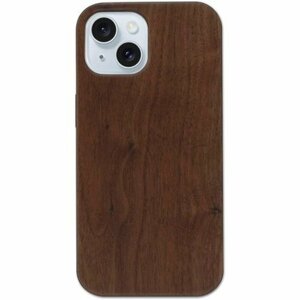 Pretimo iPhone 15 ケース 天然木 木製 ウッド 胡桃 ワイヤレス充電対応 377