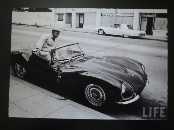 A4 額付き ポスター Steve McQueen スティーブマックイーン LIFE ジャガー Jaguar XKSS