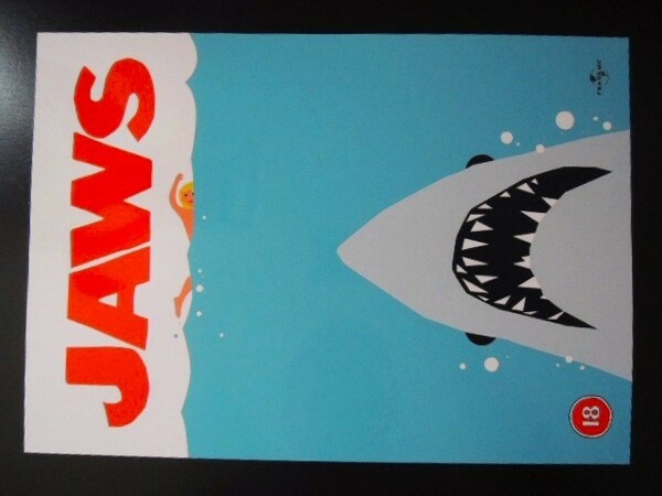 A4 額付き ポスター JAWS ジョーズ 鮫 サメ 海 スピルバーグ 映画 アート 