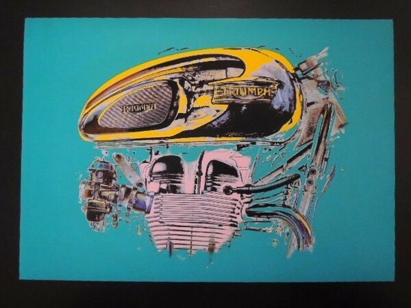 A4 額付き ポスター トライアンフ Triumph バイク エンジン アート 絵画 アンディーウォーホル motorcycle