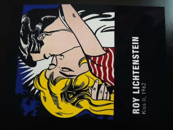 A4 額付き ポスター ロイリキテンスタイン Roy Lichtenstein Kiss Ⅱ 1962 キス アート 額装済み フォトフレーム