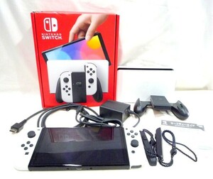  Nintendo switch body Switch Nintendo have machine EL model white case * Joy navy blue * accessory attaching 1 jpy from!!