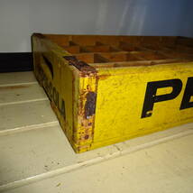 ペプシコーラボトルケース　木製ボトルケース　当時物　ペプシコーラ24本入り木箱　ジャンク　（E）_画像3
